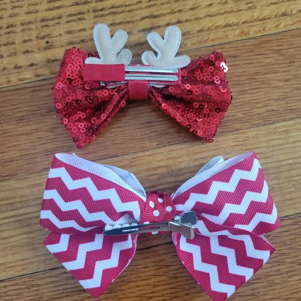 Girls Baby or Toddler Christmas hair bows